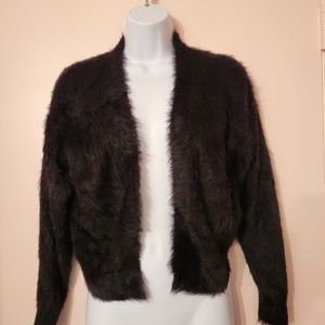 Black fuzzy cardigan (XS)